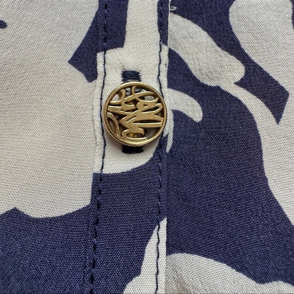 Lilly Pulitzer Elsa Elephant Navy and Cream Patterned Top - Picture 5 of 8